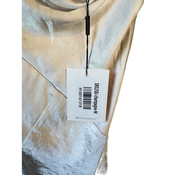 HELLO MOLLY NWT Desert Love Champagne Mini Dress Size Medium / US 6 Lace-Up Back - Picture 4 of 12